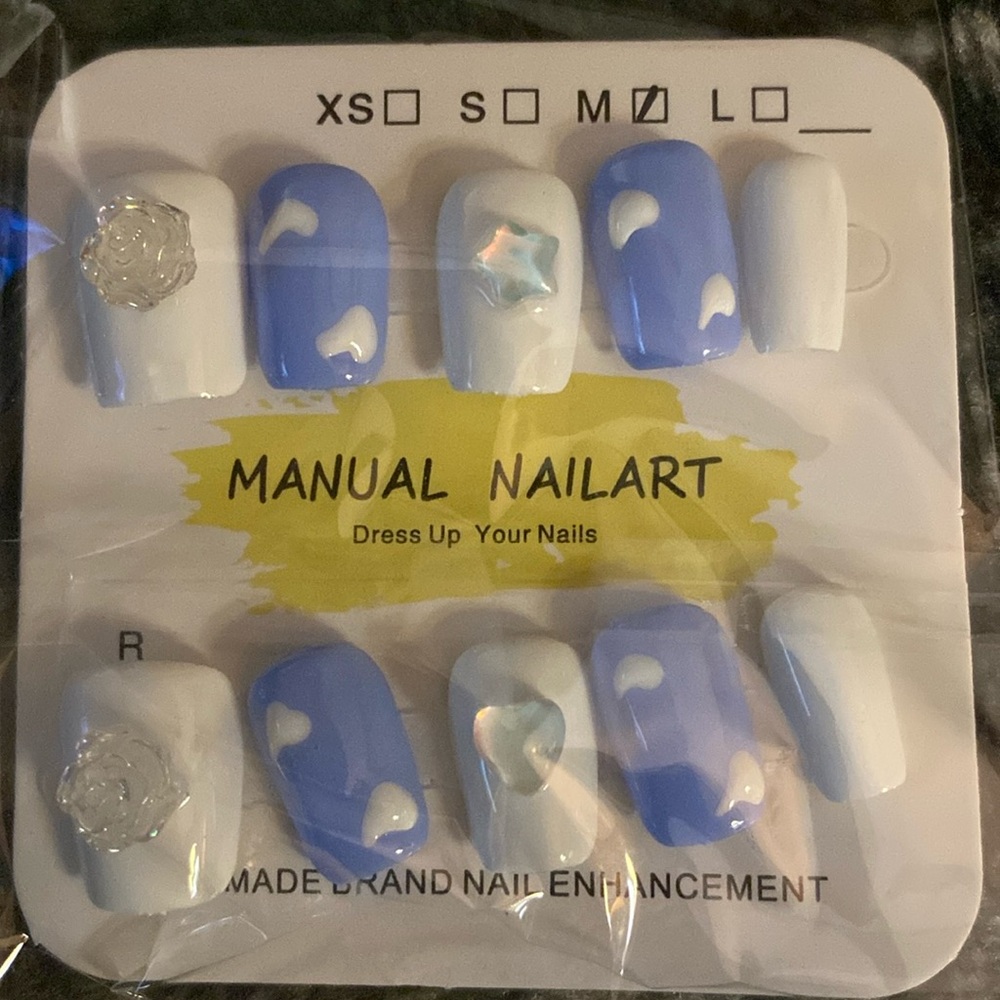 Sky Blue Press On Nails